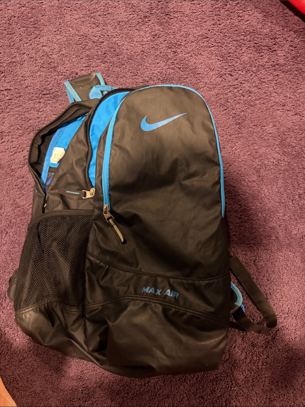 Nike Black and Blue Max Air Backpack